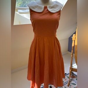 Collectif peach Peter Pan collar  vintage 1950s Sleeveless Dress